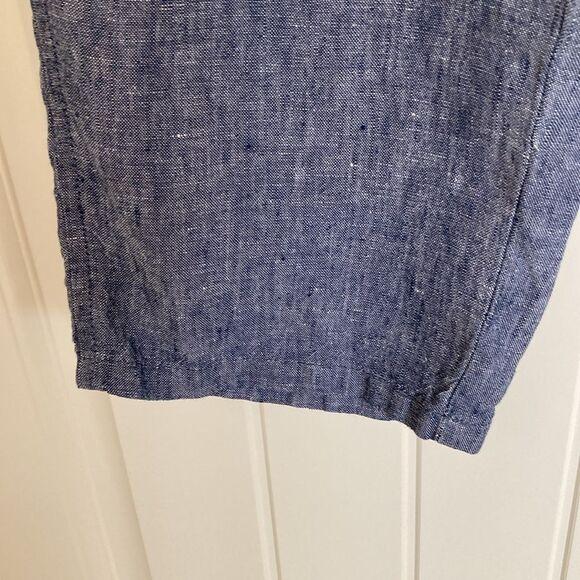 J Jill Love Linen Pull On Linen Pant Size LT Blue Straight Leg Coastal - Picture 4 of 10